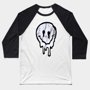 marble drippy smiley face Baseball T-Shirt